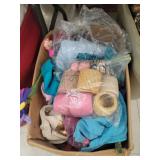 Box Lot Ribbon/Scrap Material/ Thread Etc