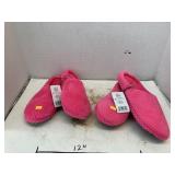 2 Ct. Sz.L Hot Pink Ladies Slippers
