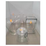Lot of Glass Vases & Canisters