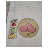 Wooden Apple Decor Approx 1-8 x 22 Inches 1-24