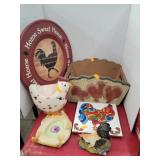 6 PC Rooster Decor Lot
