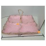 Cali Orig Pink & Gold Glass Dish