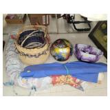 Lot if Fabric/ Basket/ Vase Etc