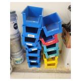 Lot of 14 Stackable Plastic Bins