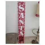 Wood Santa Stop Here Sign 9 Inches By 5 Ft