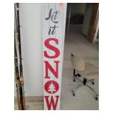 Wood Let It Snow 9 Inch By 5 ft Sign