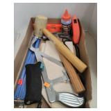 Flat of Tools/Chalk & Chalkline/Saw Etc