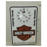 Metal Harley Davidson Clock Approx 12 X 18 Inches