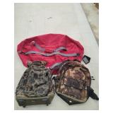 Large Duffle Bag & 2 Backpacks (1 Rolling)