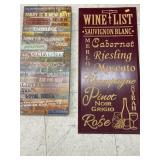 2 pcs wall art.  Sentiments - 20x9x2in deep. Wine