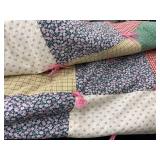 Yarn tied Quilt.  Approx.  56x76. Some spots.