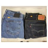 2 pair mens denim. Harley Davidson - 33x30.  Levi