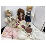 5 Porcelain Dolls. 2 sleeping babies have music
