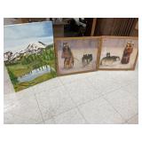 3 pcs wall art. 1 canvas. Jan Wade.