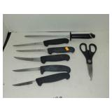 Lot if 5 Victorinox Stainless Knives/Sharpener &