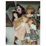 7 Cnt Porcelain Dolls