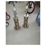 2 Cnt Vntg Metal Lamps