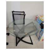 2 Cnt Metal W/ Glass Top Side Tables