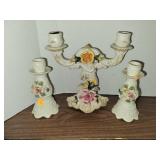 3 PC Porcelain Candle Holder Set