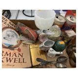 Flat of Presto fire extinguisher, 2 Billy cans,