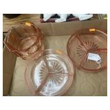 3 Cnt Pink Glassware/ Candy Dishes