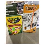 2 ct. - Crayons & Bic Pens