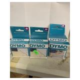 3 dymo labels