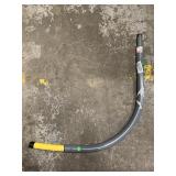 Threaded metal pipe with plastic tubing