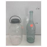2 Ct. Vntg. Glass Bottles