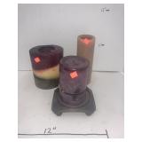3 Ct. Candles W/ Decor Base