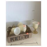 8 Ct. Yellow/Brown Glass Cups