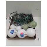Strand of Christmas Lights  & Pkgs of Foam Balls