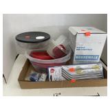 Group Lot Kitchen Items (Straws, Containers, etc)