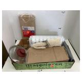 Flat of Kitchen Items (Ice Trays, Paper Bags,