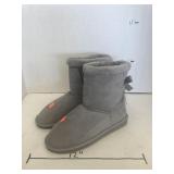 Sz.10 Ladies Grey Boots W/Bows