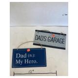 Approx. 10 Inch Long 2 Ct. Dad Signs Metal