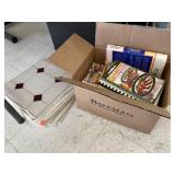 Lot of Cookbooks & Vinyl Floor