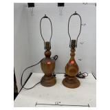 2 ct. - Vintage Wood Lamps