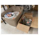 Group Lot Glassware, Tote, Diana Plates