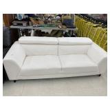 Vintage White Leather Couch