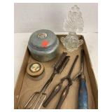 Flat Of Vntg. Hair Tools, Powder/Make Up/Perfume