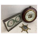 3 Ct. Vntg. Compass, Vntg. 1950s? Barometer,