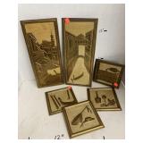 Vntg. 6 Ct. Unique Matching Bronze Plated? Decor