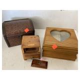 3 Ct. Vntg. Jewelry Boxes W/MISC Jewlery