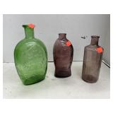 3 ct. - Colored Glass Bottles