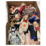 Lot Of Vntg. Dolls W/Unique Dresses/Hats