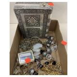 Flat W/Vntg. Jewelry Box, Hair Clip, MISC Jewelry