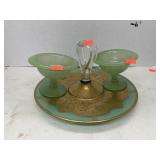 3 ct. - Vintage Ornate Green Dishes