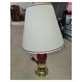 Beautiful Maroon & Brass Lamp