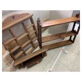 3 Wooden Shelves & 1 Wooden Towel Holder
